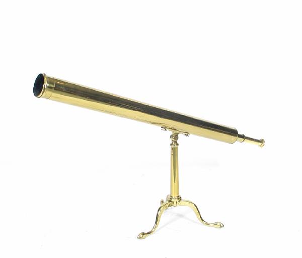 Appraisal: A Victorian two draw brass telescope on stand F Saunders