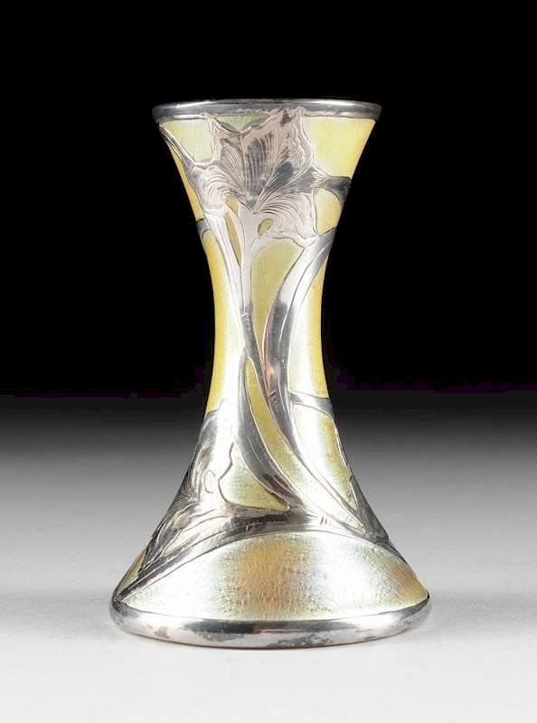 Appraisal: A LOETZ SILBERIRIS II ART GLASS VASE WITH SILVER OVERLAY