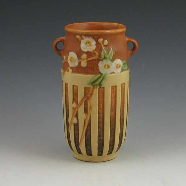 Appraisal: Roseville brown Cherry Blossom - '' vase Marked with gold