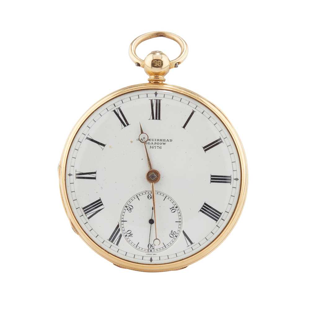 Appraisal: AN CT GOLD CHASED OPEN FACE FOB WATCH JAMES MUIRHEAD