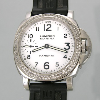 Appraisal: A Gentleman's Luminor Marina Panerai Watch Diamond Bezel Round stainless