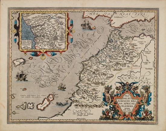 Appraisal: ORTELIUS ABRAHAM Fessae et Marocchi Regna Africae Celeberr Double-page engraved