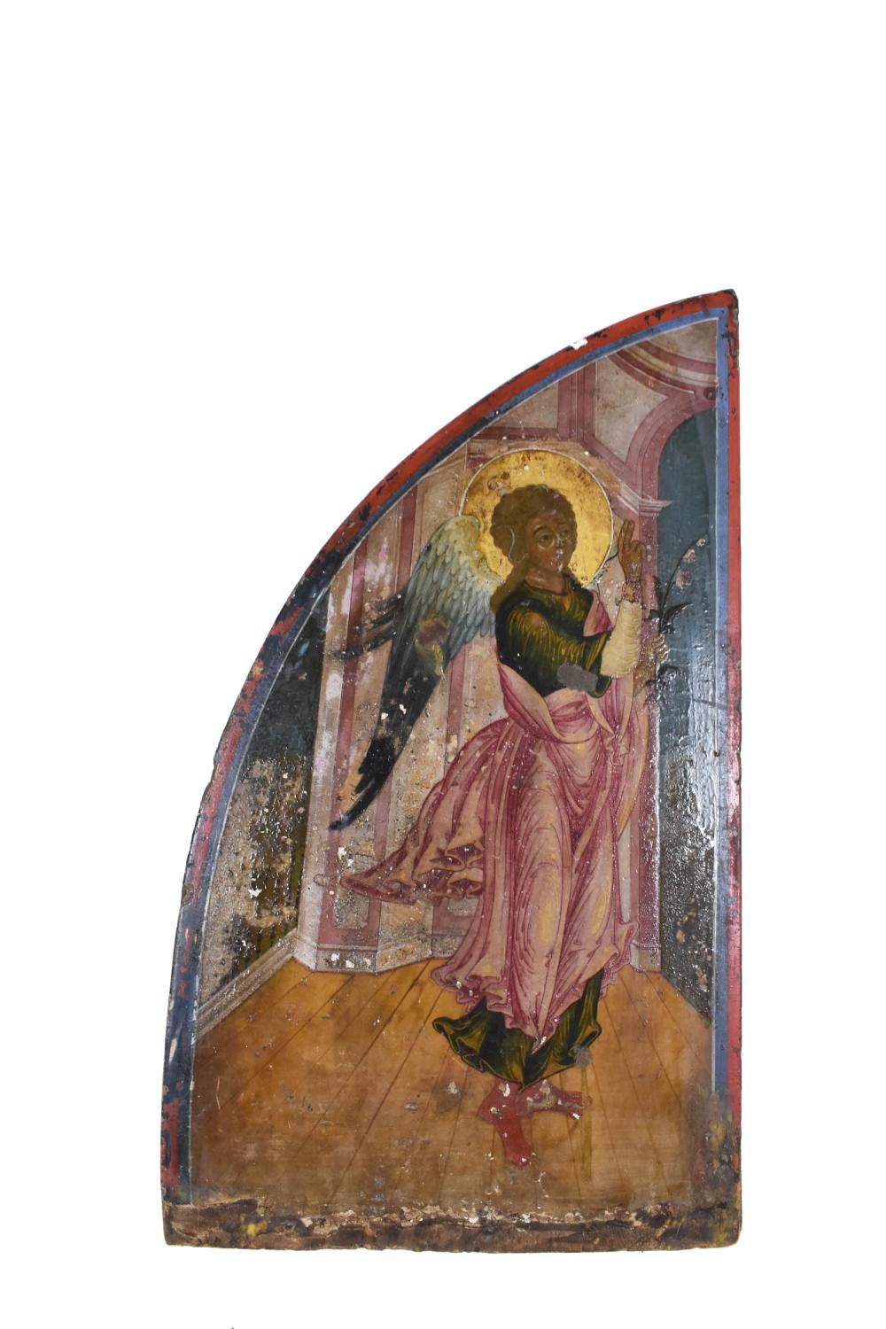 Appraisal: FINE RUSSIAN PAINTED PANEL THE ARCHANGEL MICHAEL th Century The