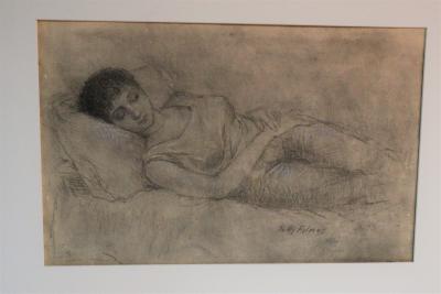 Appraisal: Tully Filmus American - Asleep signed gallery labels verso charcoal