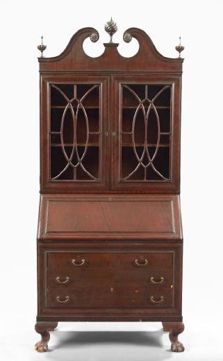 Appraisal: George III-Style Mahogany Secretary Bookcase late th century the broken