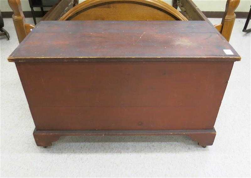 Appraisal: LIFT-TOP COUNTRY PINE BLANKET CHEST American th century H x