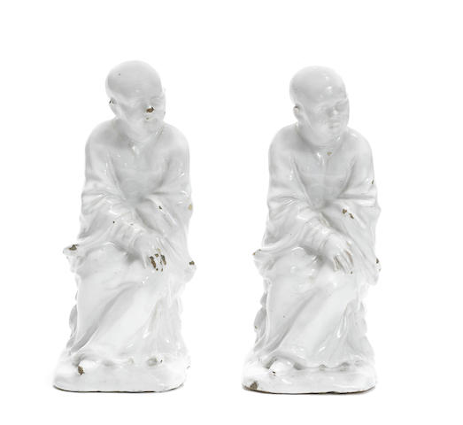 Appraisal: Two faience chinoiserie figures probably Milan Clerici's factory third quarter