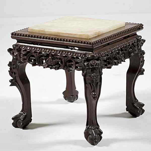 Appraisal: Chinese Fern Stand Chinese A carved fern stand in rosewood