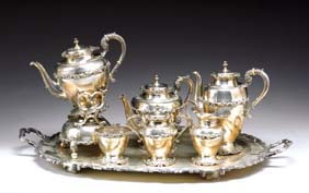 Appraisal: MEXICAN SILVER TEA AND COFFEE SERVICE Seven piece Mexican Sterling