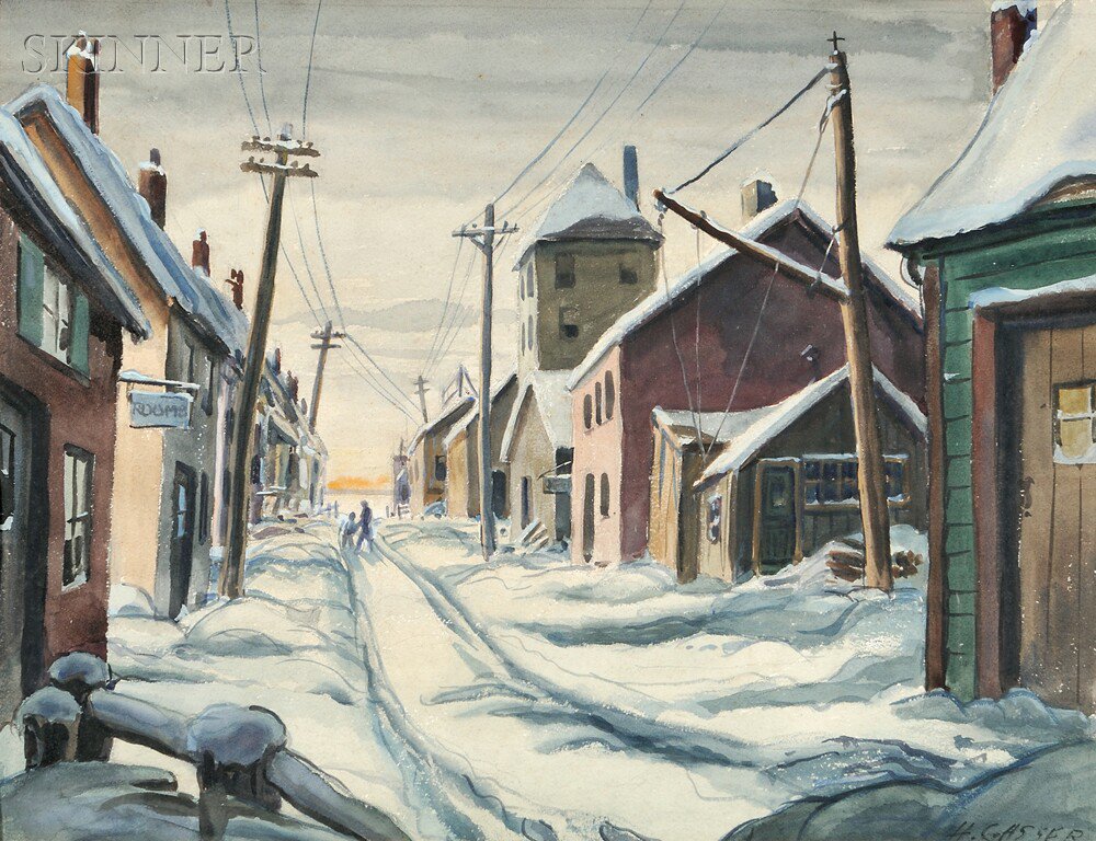 Appraisal: Henry Martin Gasser American - Snowy Street Signed H Gasser