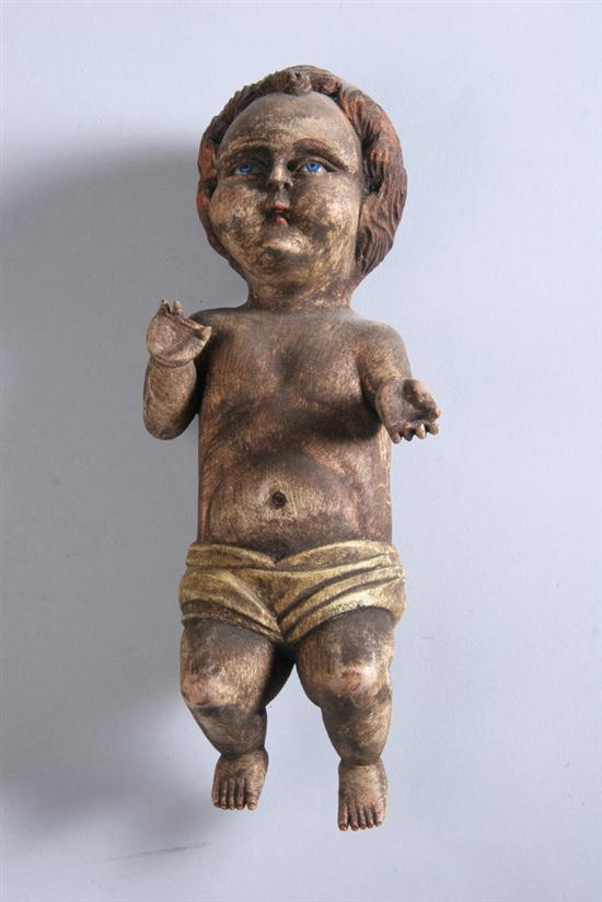 Appraisal: CARVED AND PAINTED WOOD CRECHE FIGURE OF THE CHRIST CHILD