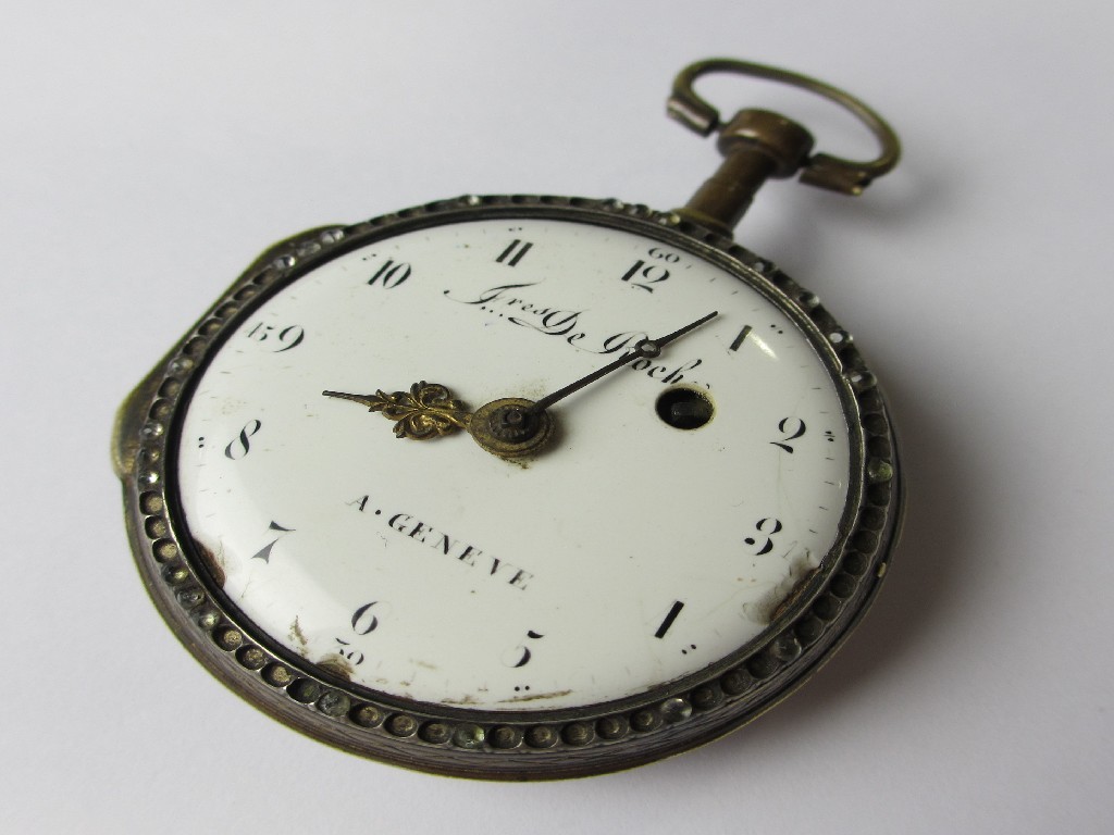 Appraisal: A French enamelled pocket watch by Fres De Roches with