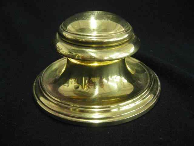 Appraisal: Bradley Hubbard Brass Inkwell deco era signed '' diameter