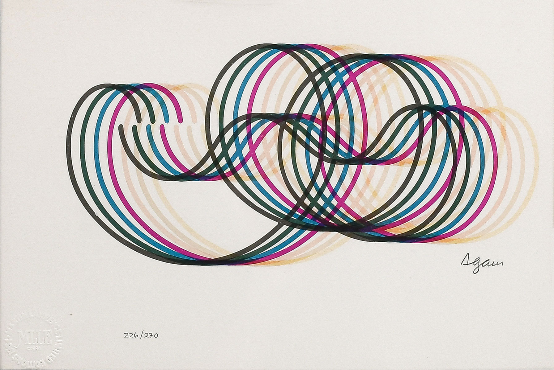 Appraisal: AGAM Yaacov American Israeli b ''Swirls IV'' Lithograph sight size