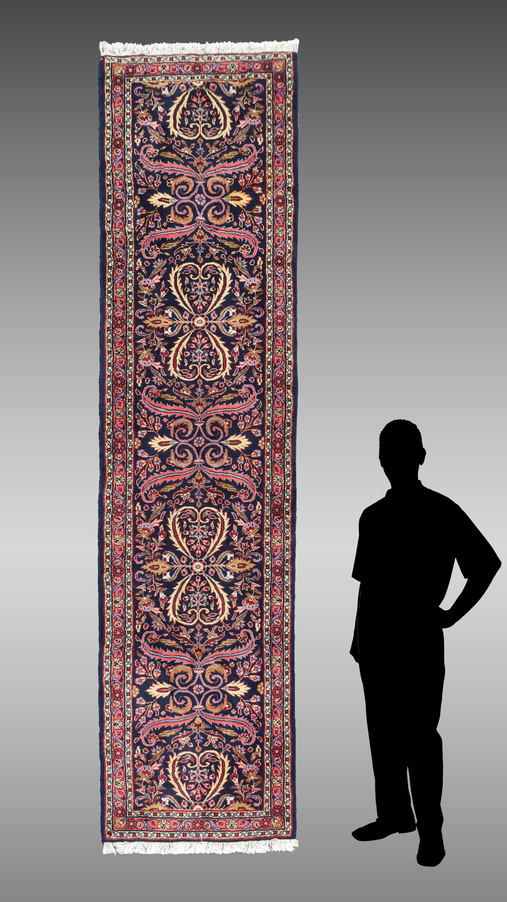 Appraisal: INDO-PERSIAN HAND KNOTTED WOOL RUNNER ' '' X ' ''