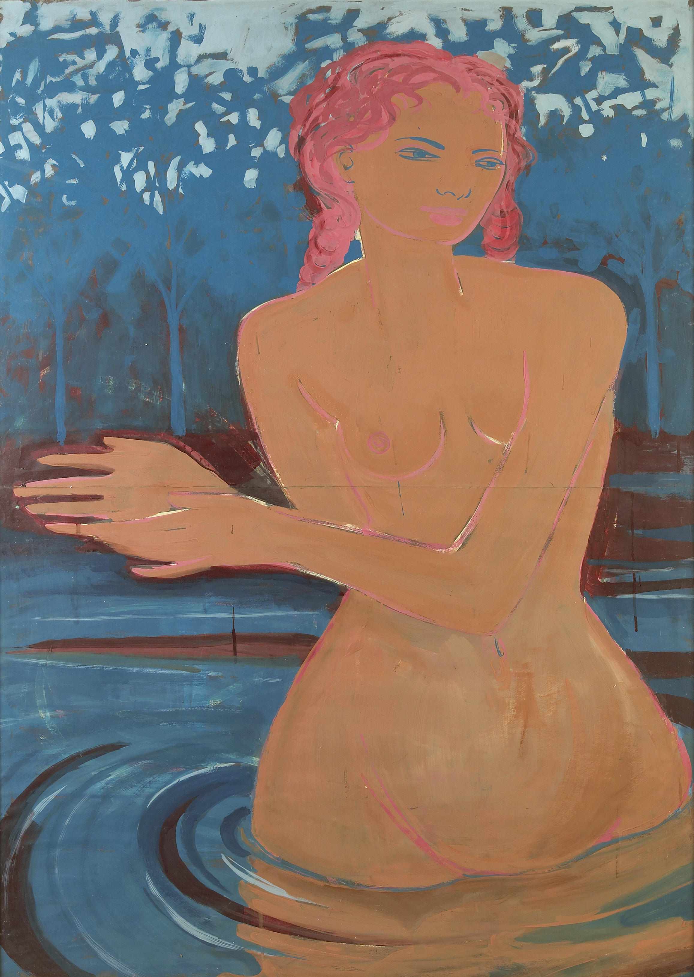 Appraisal: David Bowes American born Woman in the Water acrylic and