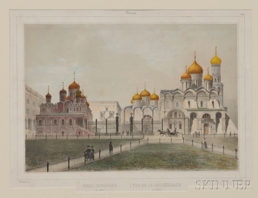 Appraisal: Hand-colored Lithograph of the Kremlin in Moscow th early th