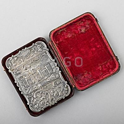 Appraisal: NATHANIEL MILLS SILVER CASTLE TOP CARD CASE Birmingham front and