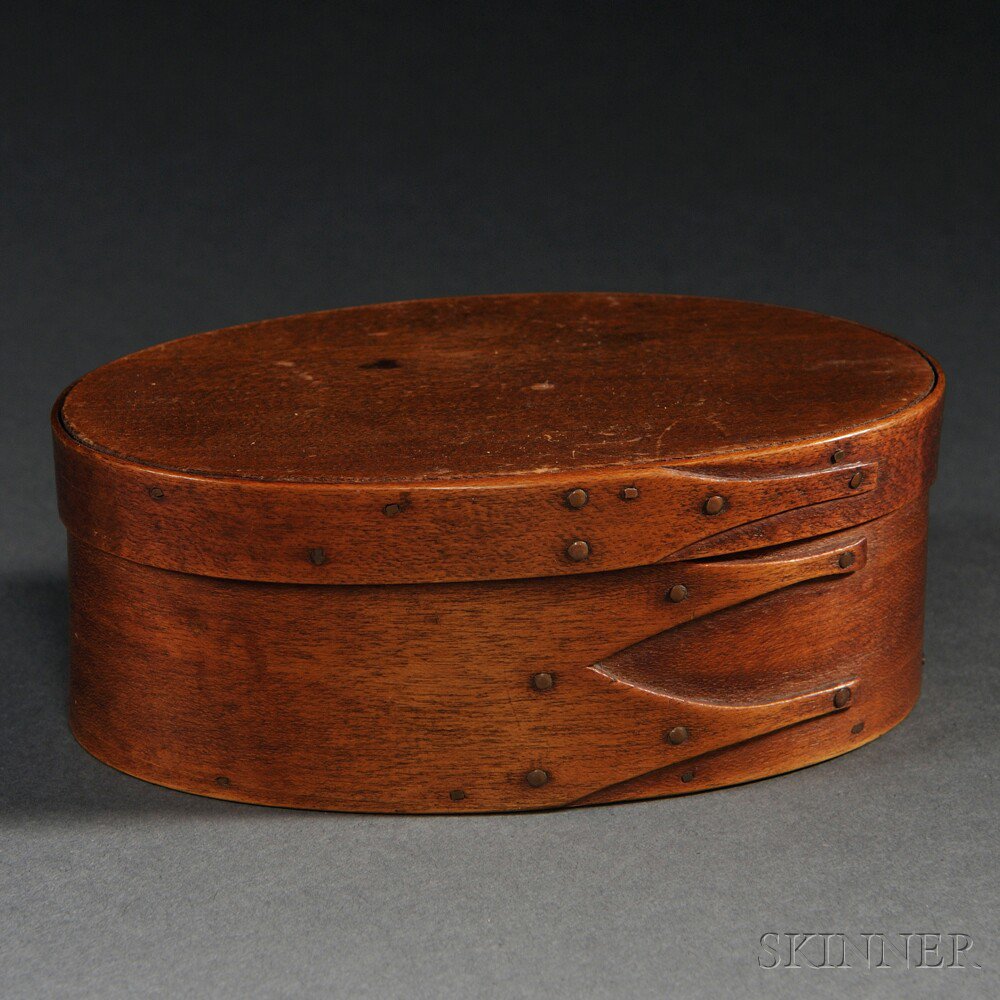 Appraisal: Shaker Oval Covered Box possibly Daniel Crosman New Lebanon New