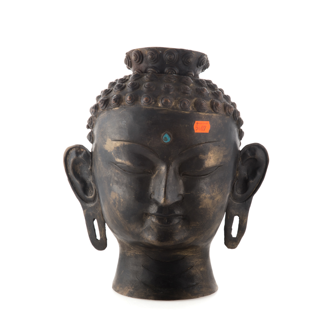 Appraisal: Burmese style copper alloy Buddha head in H Condition top