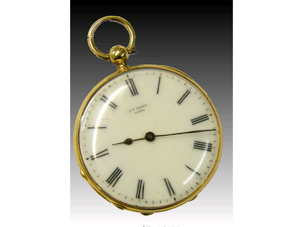 Appraisal: Attractive Swiss k enamel cylinder fob watch by Jules Frederic