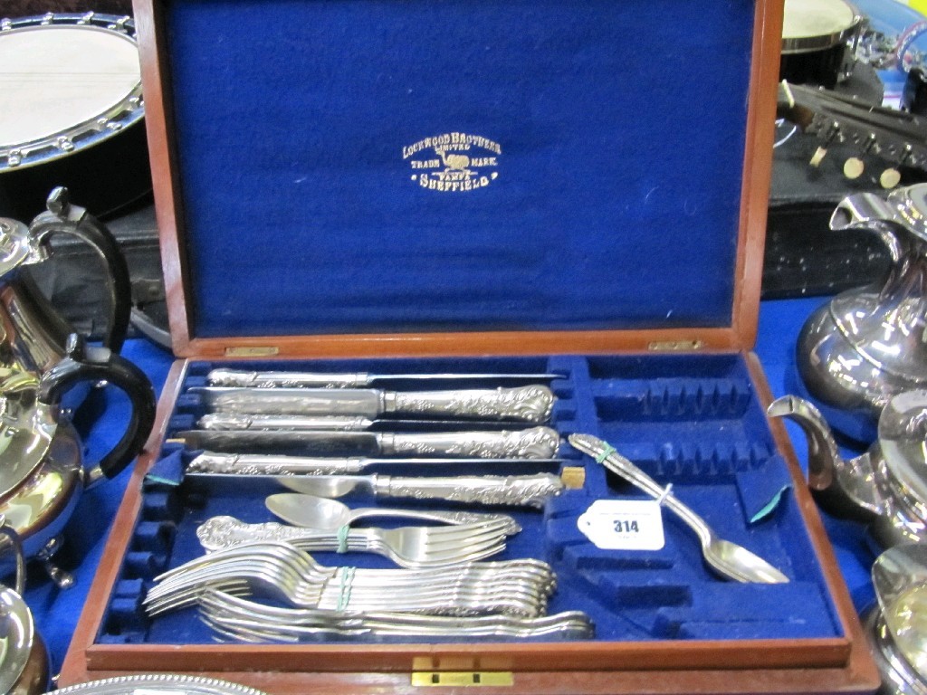 Appraisal: Cased part set of silver plated cutlery