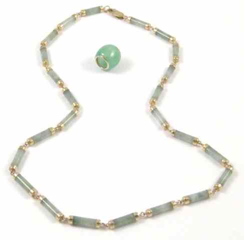 Appraisal: TWO ARTICLES OF JADE JEWELRY including a pendant and a