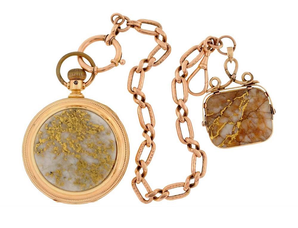 Appraisal: Solid Gold Pocket Watch - Gold Quartz Face Large size