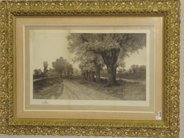 Appraisal: Framed antique engraving etched by Ernest Christian Rost American -