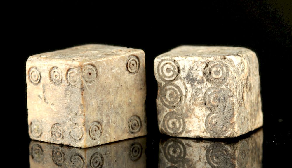 Appraisal: Pair of Roman Bone Dice - Fun Game Pieces Roman