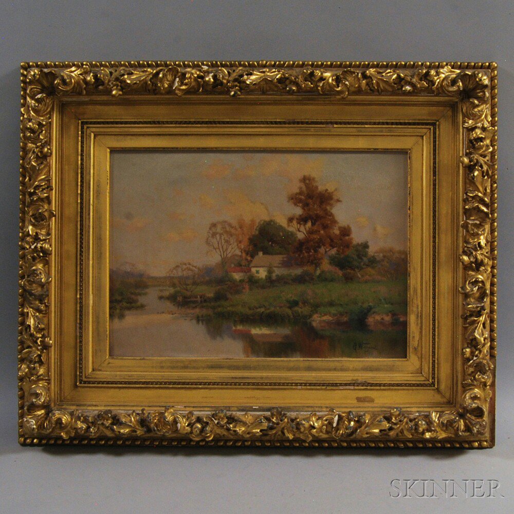 Appraisal: Attributed to Gustave Adolph Wiegand American - The Golden Hour