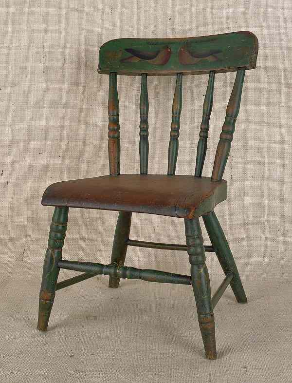 Appraisal: Pennsylvania painted pine child's chair th c retaining its original