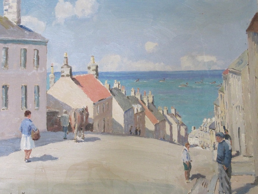 Appraisal: ROWLAND FISHER - Oil on canvas 'Duff St MacDuff Banff'