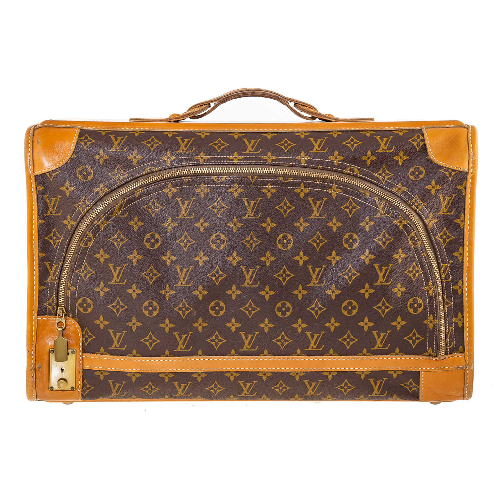 Appraisal: A VINTAGE LOUIS VUITTON FRENCH COMPANY SUITCASE A brown and