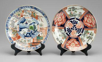 Appraisal: Two Japanese Imari chargers one with houses in a landscape