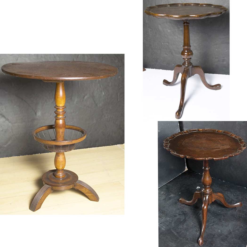 Appraisal: Group of Three Mahogany Stands Height of largest inches diameter