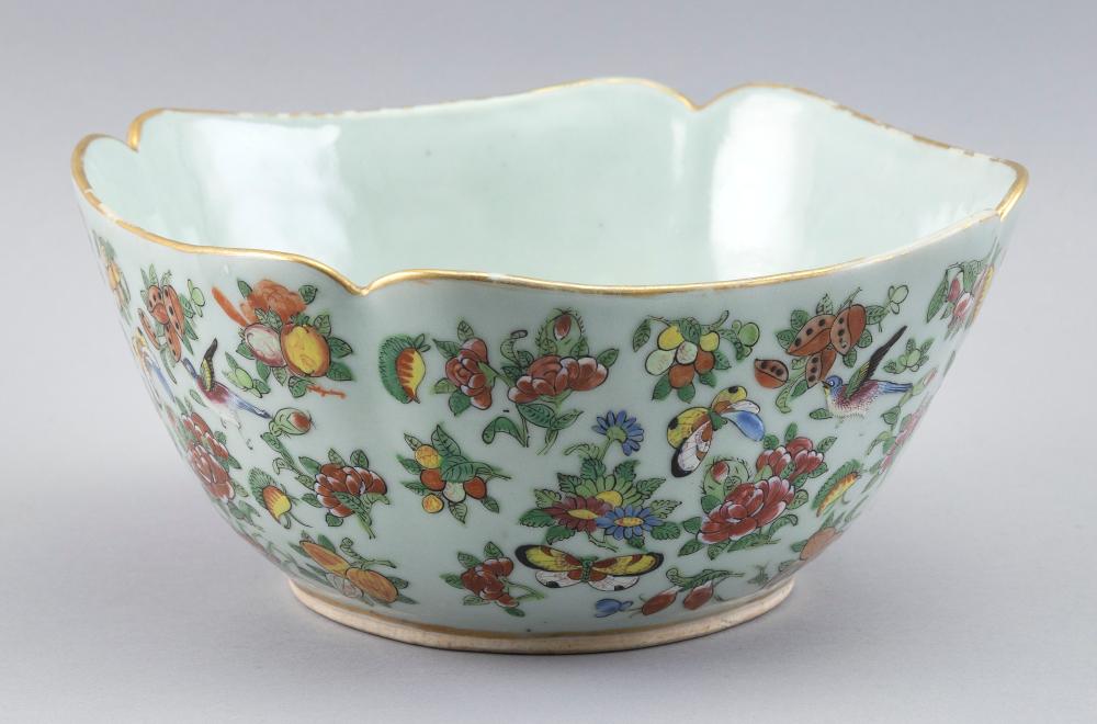 Appraisal: CHINESE EXPORT CELADON PORCELAIN SQUARE BOWL LAST HALF OF THE