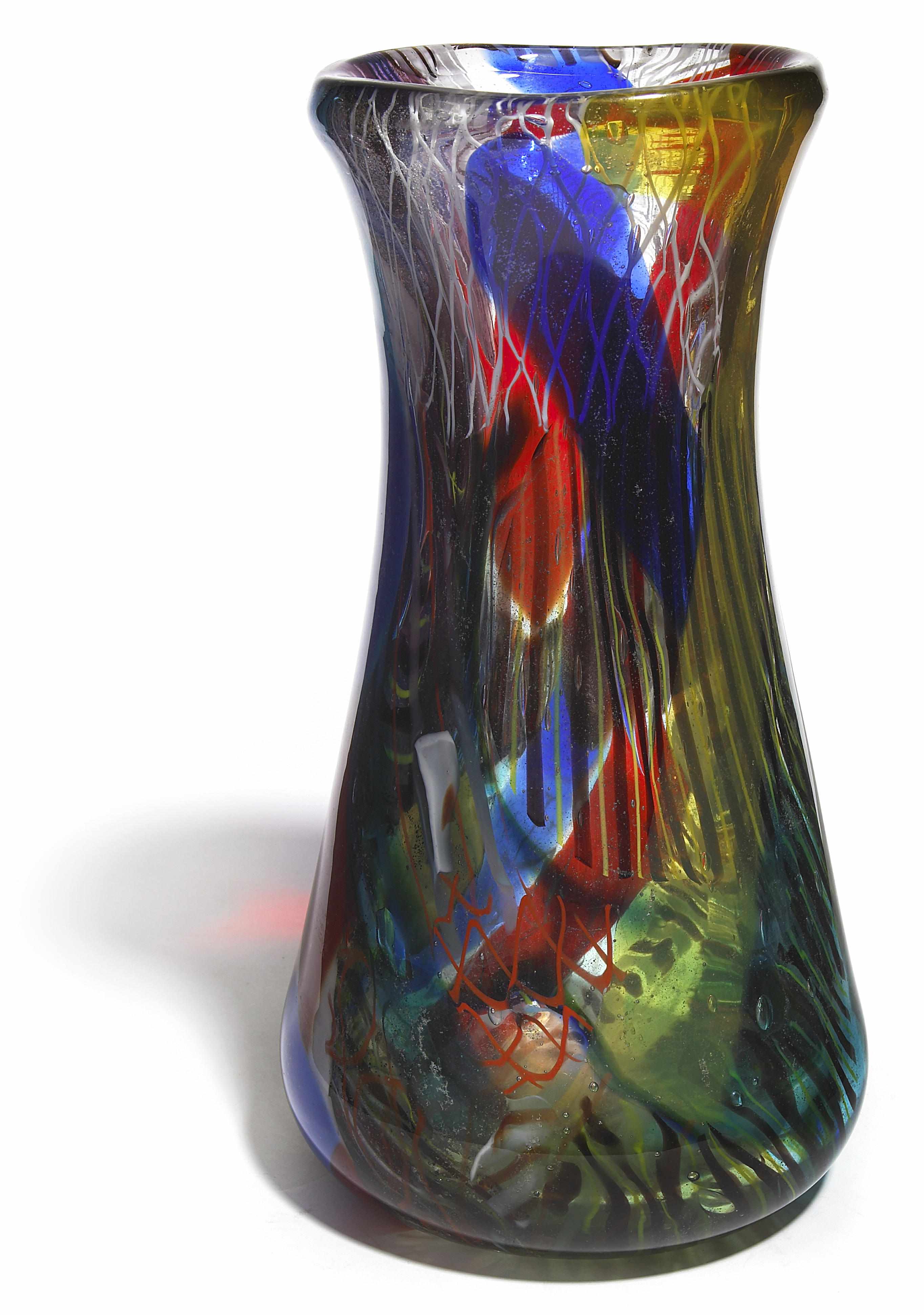 Appraisal: A Dino Martens Frammentato glass vase for Aureliano Toso circa