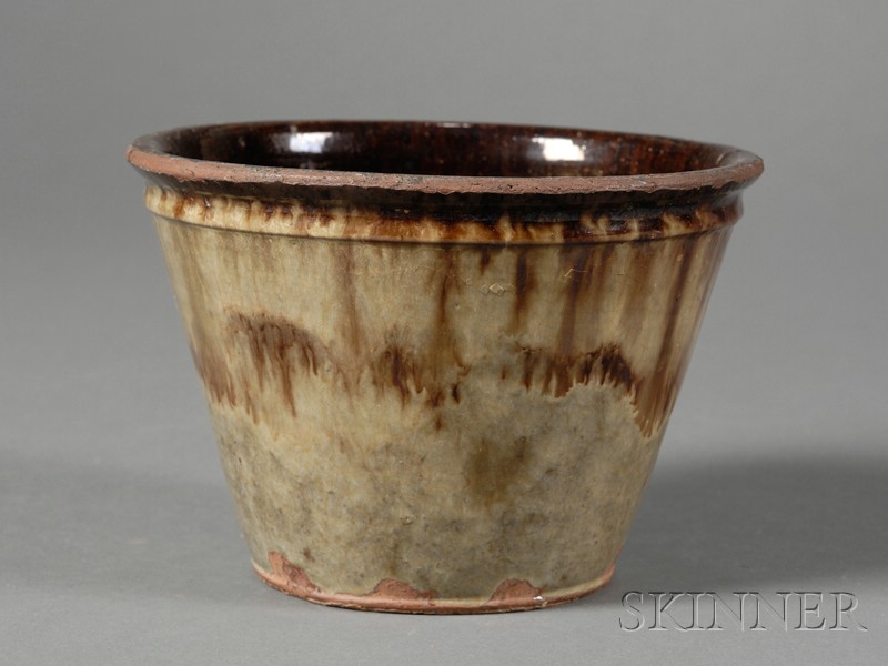 Appraisal: Redware Jar America early th century tapered jar with wide