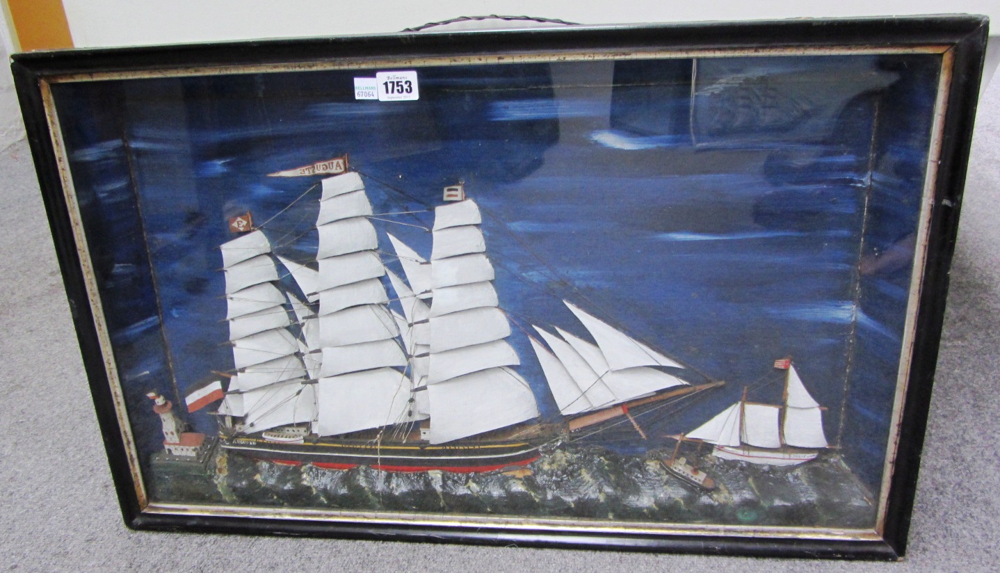 Appraisal: A French diorama of the three masted sailing vessel 'Auguste'