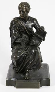 Appraisal: Sculpture Jean Jean-Louis Gregoire French - Classical Figure Scholar bronze