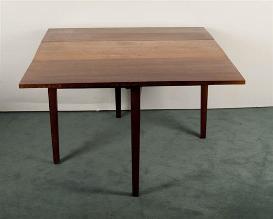 Appraisal: A th C Walnut Deep-drop Table with square tapered legs