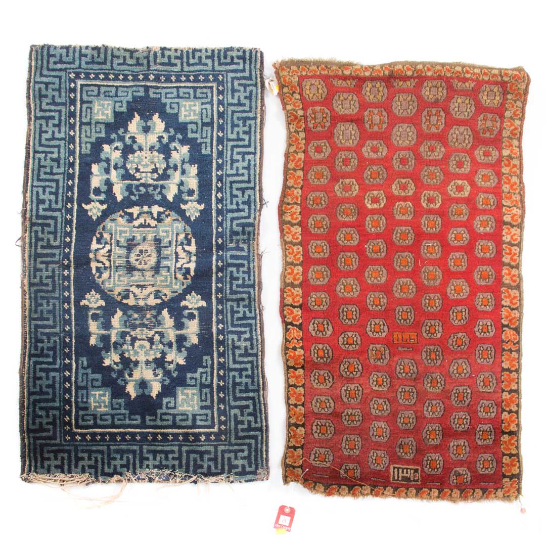 Appraisal: Chinese and Turkish scatter rugs Chinese Peking rug x Turkish