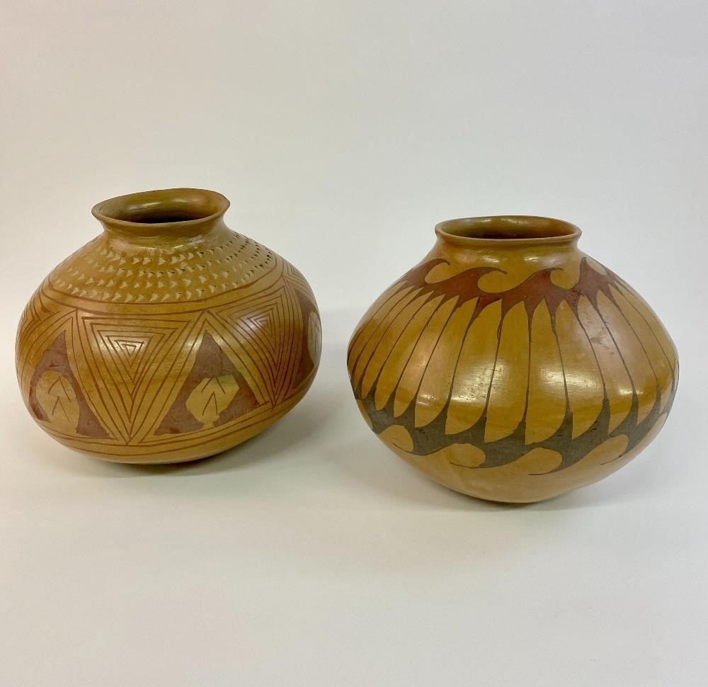 Appraisal: Two large Southwest Indian seed jars th c each approximately