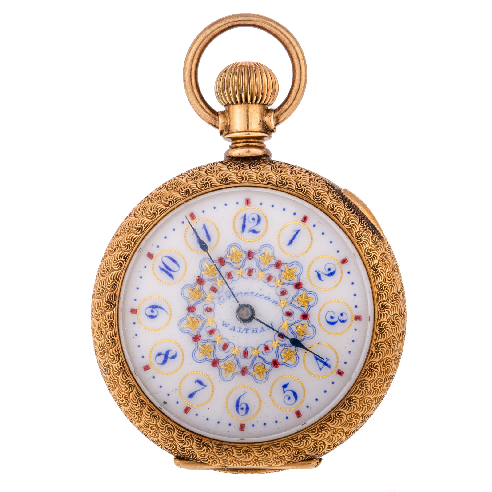 Appraisal: A WALTHAM FANCY DIAL K POCKET WATCH K yellow gold