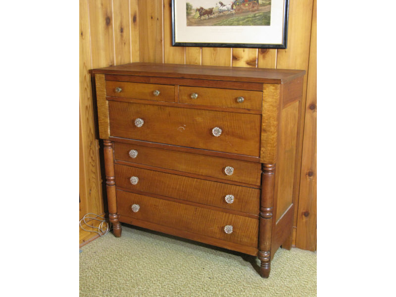 Appraisal: Chest of Drawers Mid Atlantic Mid th c tiger maple