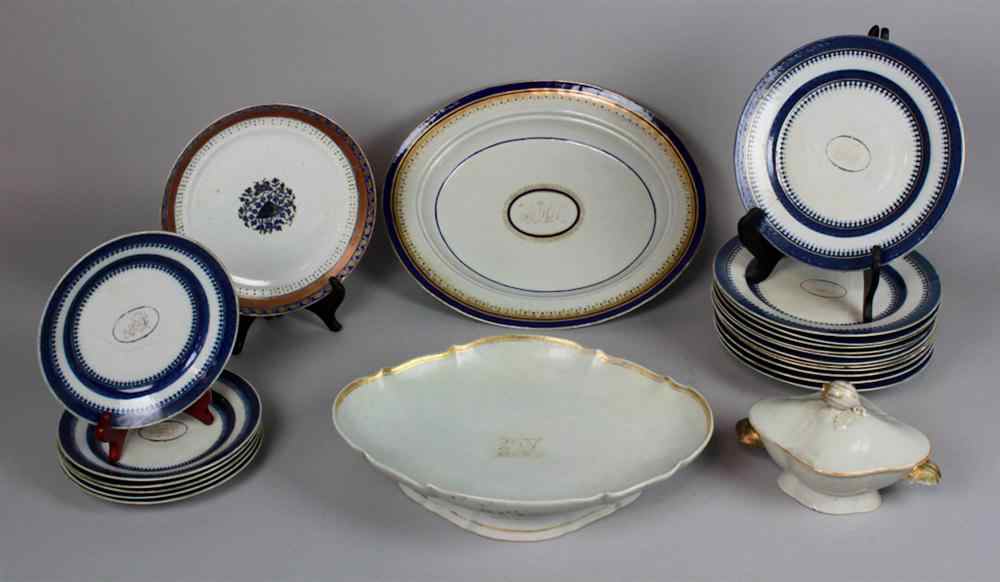 Appraisal: GROUP OF CHINESE EXPORT TABLEWARES CIRCA for the American market