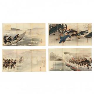 Appraisal: Four Russo dated Meiji all published by Matsuki Heikichi oban