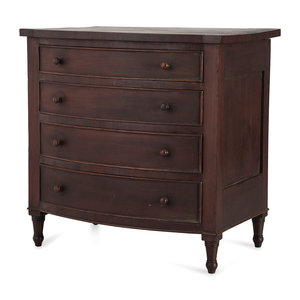 Appraisal: A Federal Stained Mahogany Diminutive Bow-Front Chest of Drawers Circa