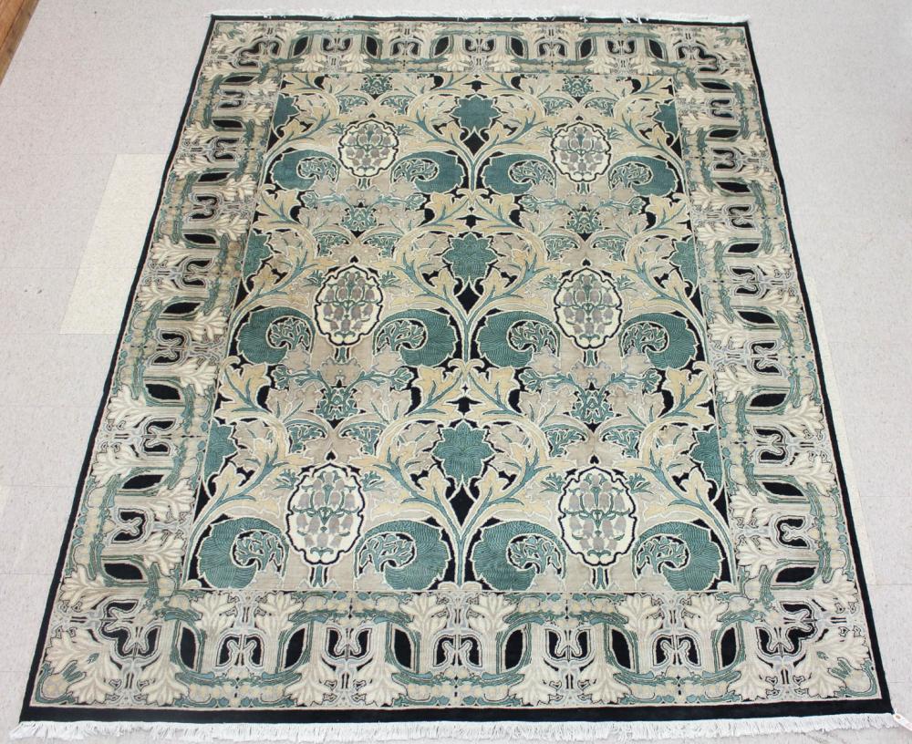 Appraisal: CONTEMPORARY HAND KNOTTED ORIENTAL CARPET Indo-Persian abstract floral design in